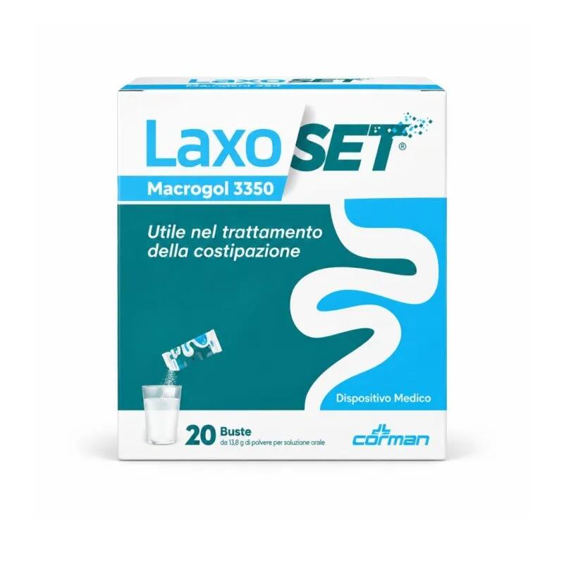 LAXOSET - Macrogol 3350 - Integratore per Costipazione e Stitichezza 20 Buste -  Corman