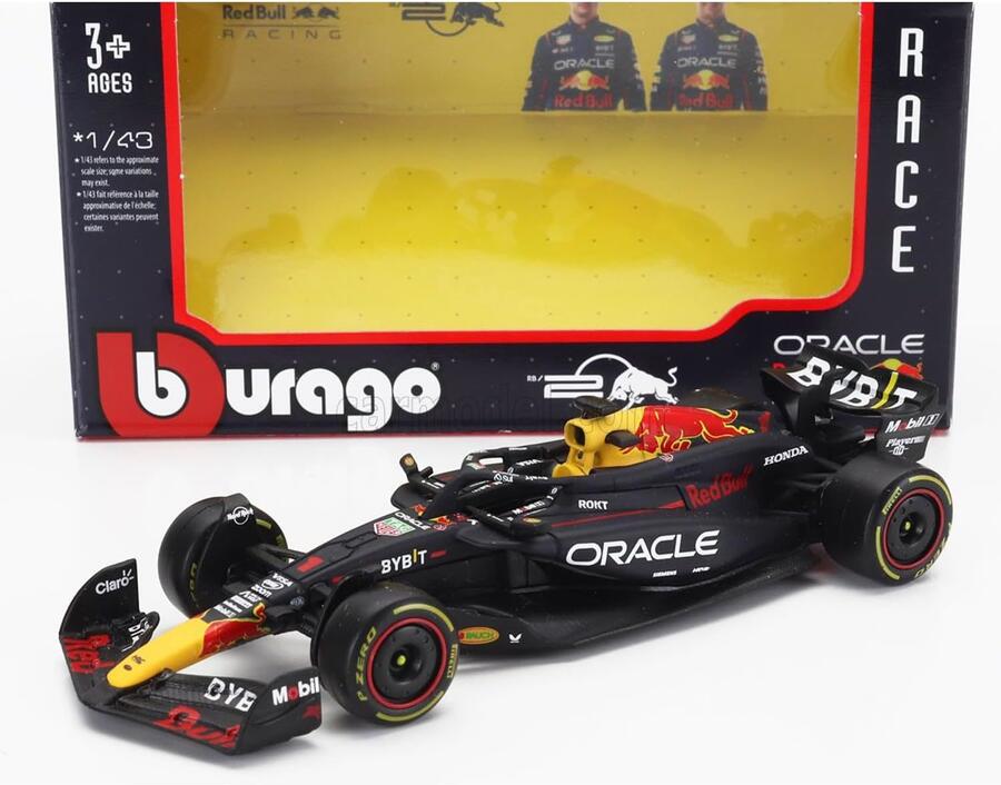 Bburago - Red Bull Racing RB20 Max Verstappen #1 2024 - Modellino Realistico Auto in Scala 1:43, Guidata da Max Verstappen, Licenza Ufficiale Red Bull, Età consigliata 3+ Anni