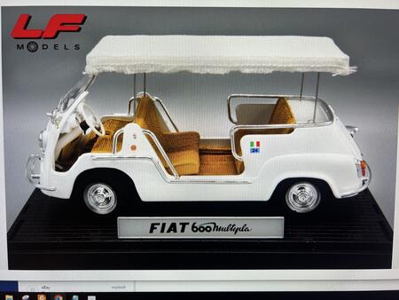 Modellino Fiat 600 Multipla Taxi Italia 1961 Bianco 1:18 Unique Replicas