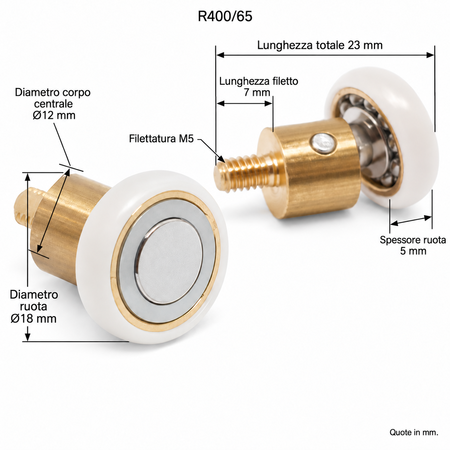 R400/65 - 18 AU Snodo M5 - kit 2 pezzi
