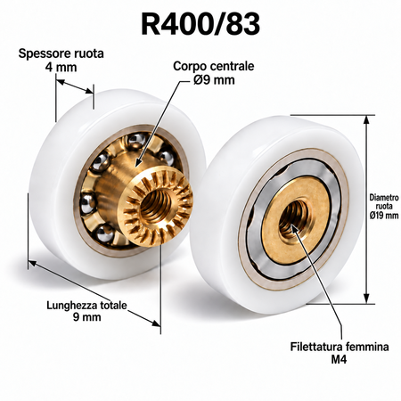 R400/83 - 19 BQ M4 Q - Kit 2 pezzi