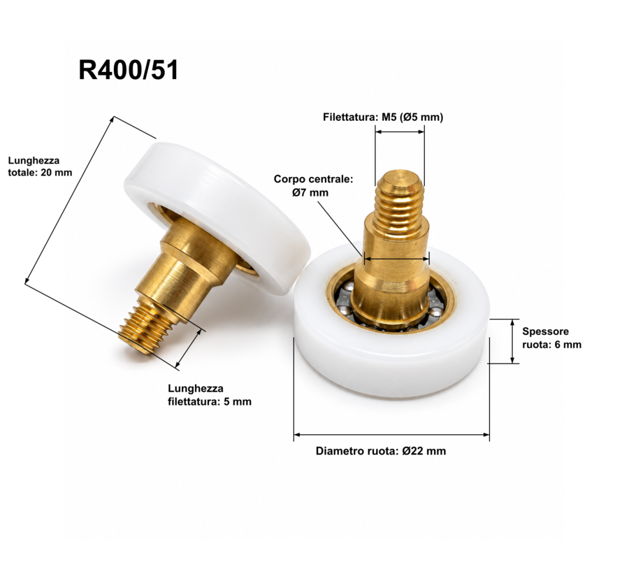 R400/51 - 22 AE M5 - Kit 2 pezzi