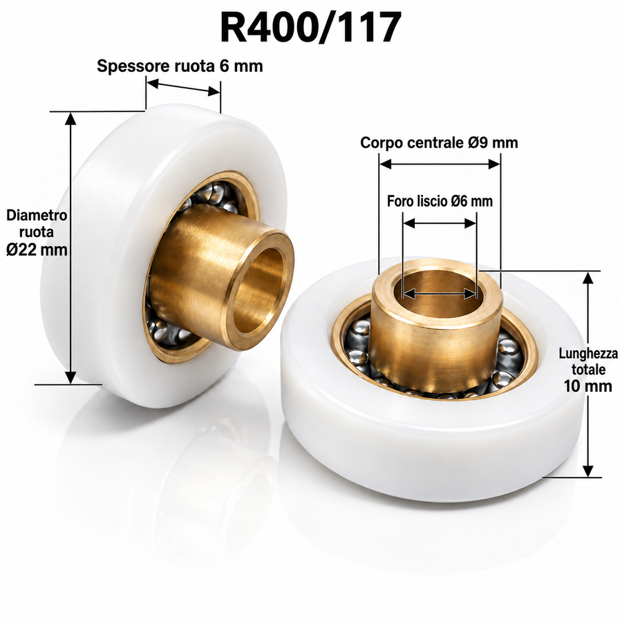 R400/117 - 22 AS Liscio - Kit 2 pezzi
