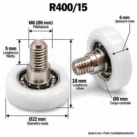 R400/15 - 22 TRO Ideal Short - Kit 2 pezzi