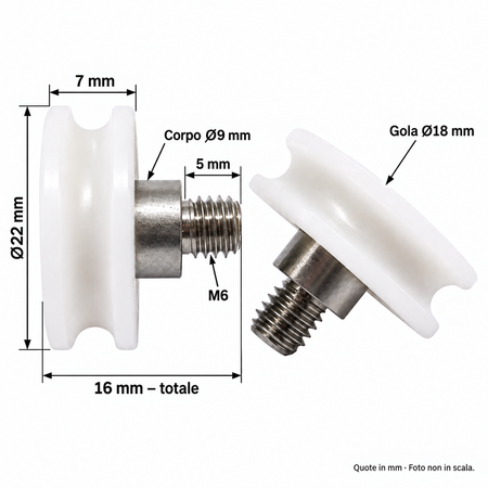 R400/143 - 22 Gipsy M6 Short - Kit 2 Pezzi