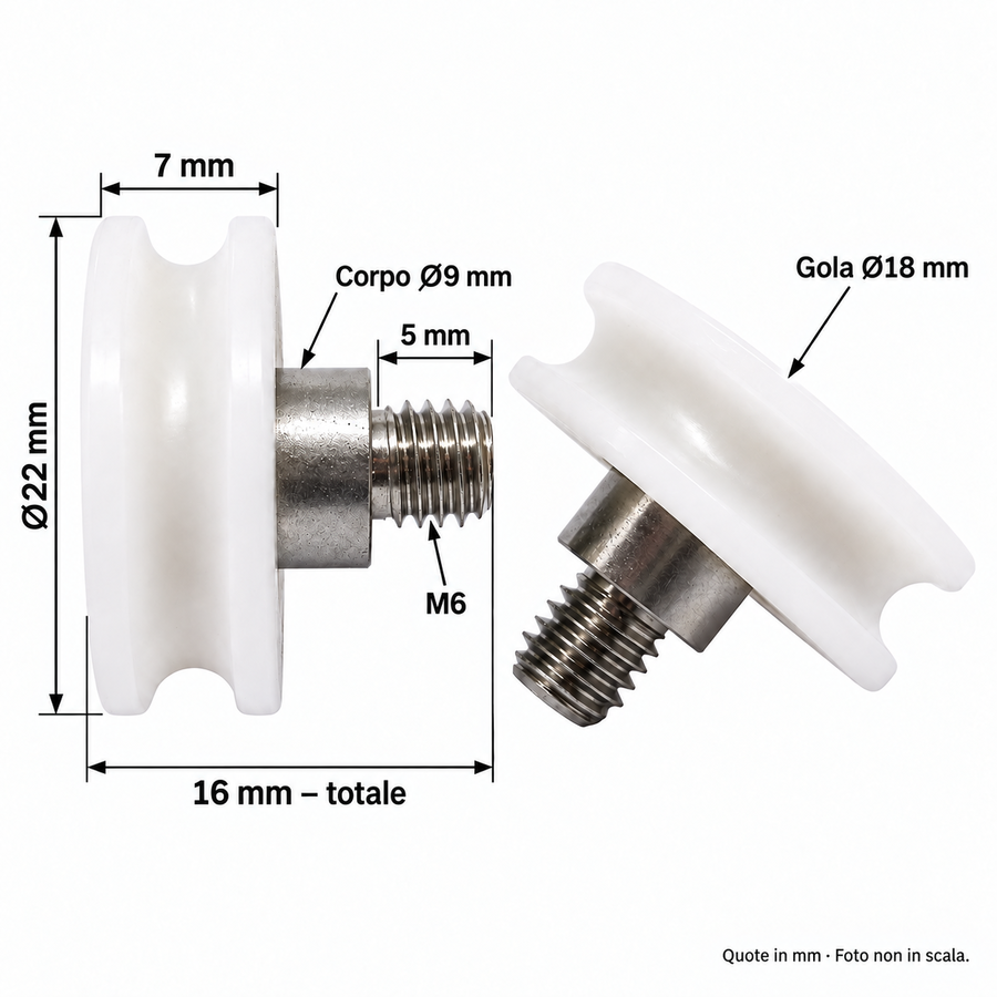R400/143 - 22 Gipsy M6 Short - Kit 2 Pezzi