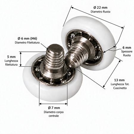 R400/181 - 20 AY M6 - Kit 2 pezzi