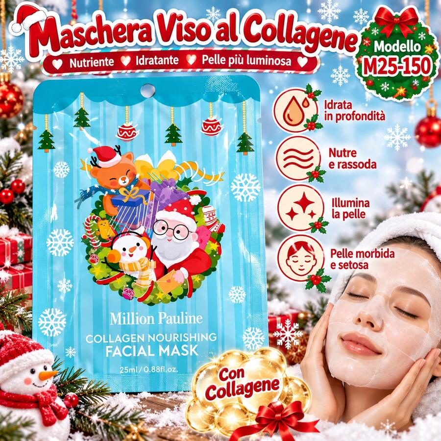 Million Pauline Facial Maschera Natale Blu [Conf.da 10 pezzi]