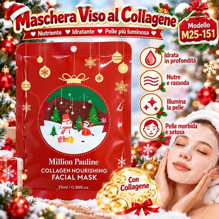 Million Pauline Facial Maschera Natale Rossa [Conf.da 10 pezzi]