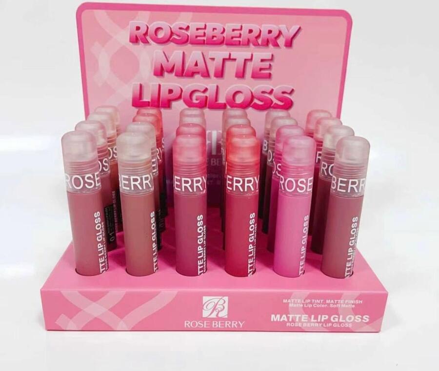 Rose Berry Matte Lip gloss [Conf. da 24 pezzi]