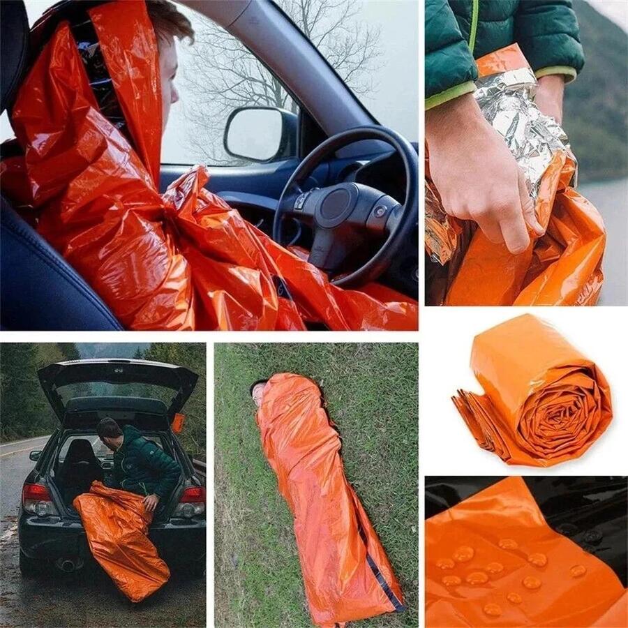 Sacco a pelo termico d’emergenza impermeabile ultraleggero portatile campeggio\primo soccorso