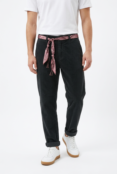 Over-d Pantalone Velluto Tapered Nero