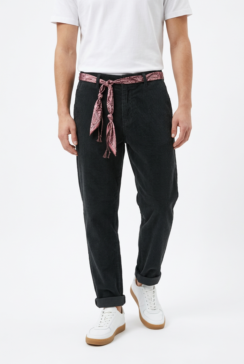 Over-d Pantalone Velluto Tapered Nero