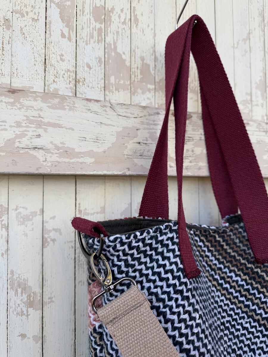 Borsa manici bordeaux 