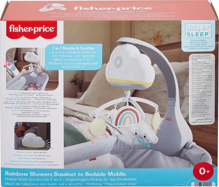 Fisher-Price-Giostrina Dolce Arcobaleno per Culla Fianco Letto, Unità Rilassante da Appoggio e Unità Sonora da Culla, Compatibile con le Culle, Giocattolo per Bambini 0+ Mesi, HBP40