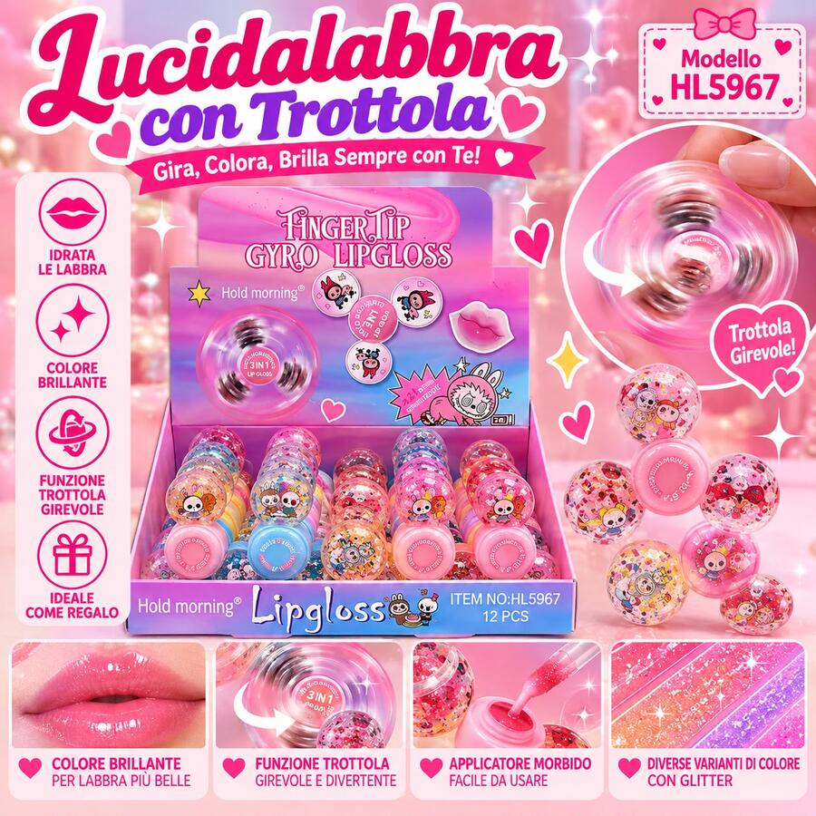 Hold Morning FingerTip Lip gloss [Conf. da 12 pezzi]