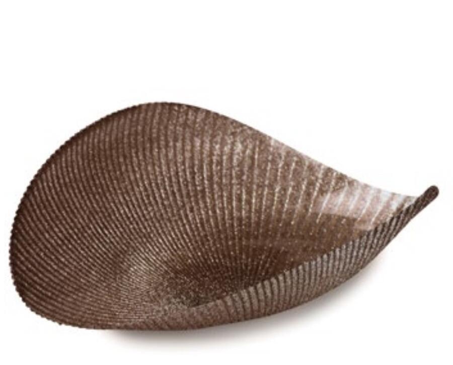 Fade Coppa Decorativa Selin in Vetro Marrone Effetto Rigato Lavorazione Artigianale 30 cm