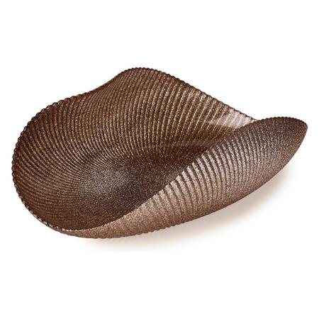 Fade Coppa Decorativa Selin in Vetro Marrone Effetto Rigato Lavorazione Artigianale 21 cm