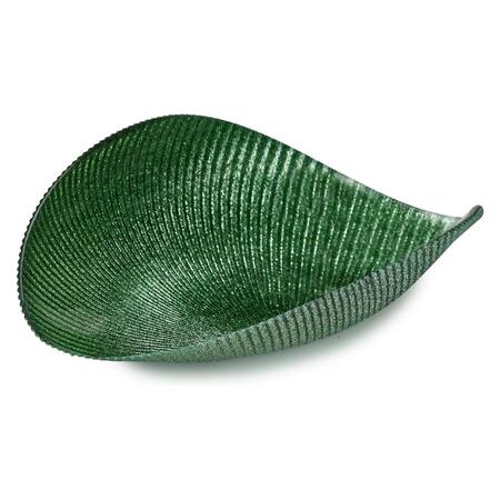 Fade Coppa Decorativa Selin in Vetro Verde Effetto Rigato Lavorazione Artigianale 30 cm