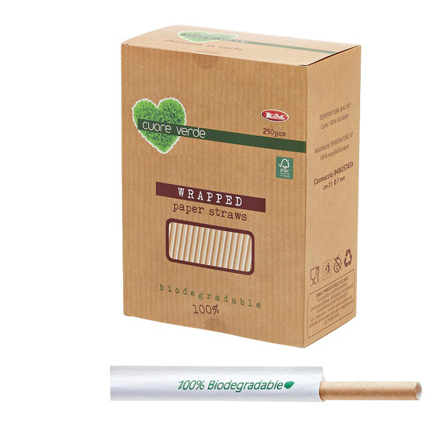 Cannucce Kraft BIO Imbustate LEONE - conf. 250 pz