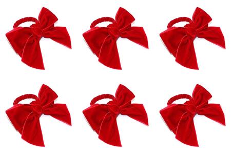 Fade Set 6 Segnaposto Fiocco in Velluto Rosso Natalizio