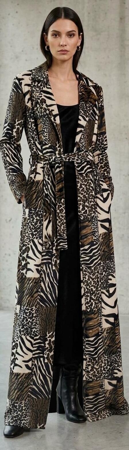 1071 Cappotto lungo in cavallino ecologico a pelo corto sartoria Italiana