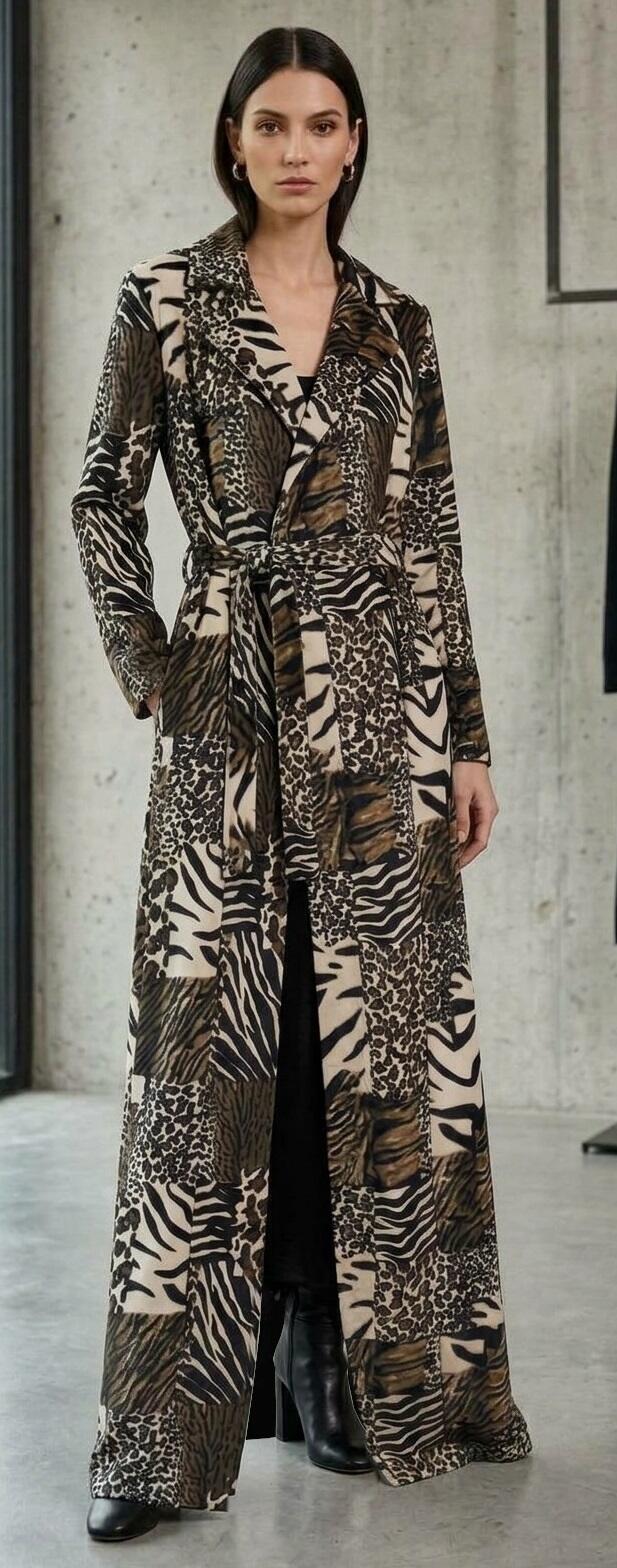 1071 Cappotto lungo in cavallino ecologico a pelo corto sartoria Italiana