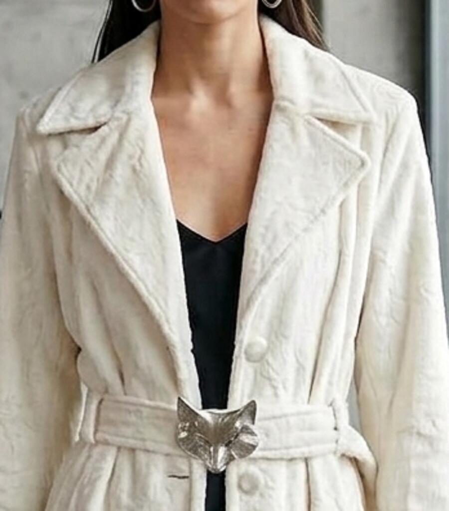 1071 Cappotto lungo in cavallino ecologico a pelo corto sartoria Italiana