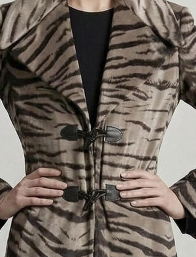 1071 Cappotto lungo in cavallino ecologico a pelo corto sartoria Italiana