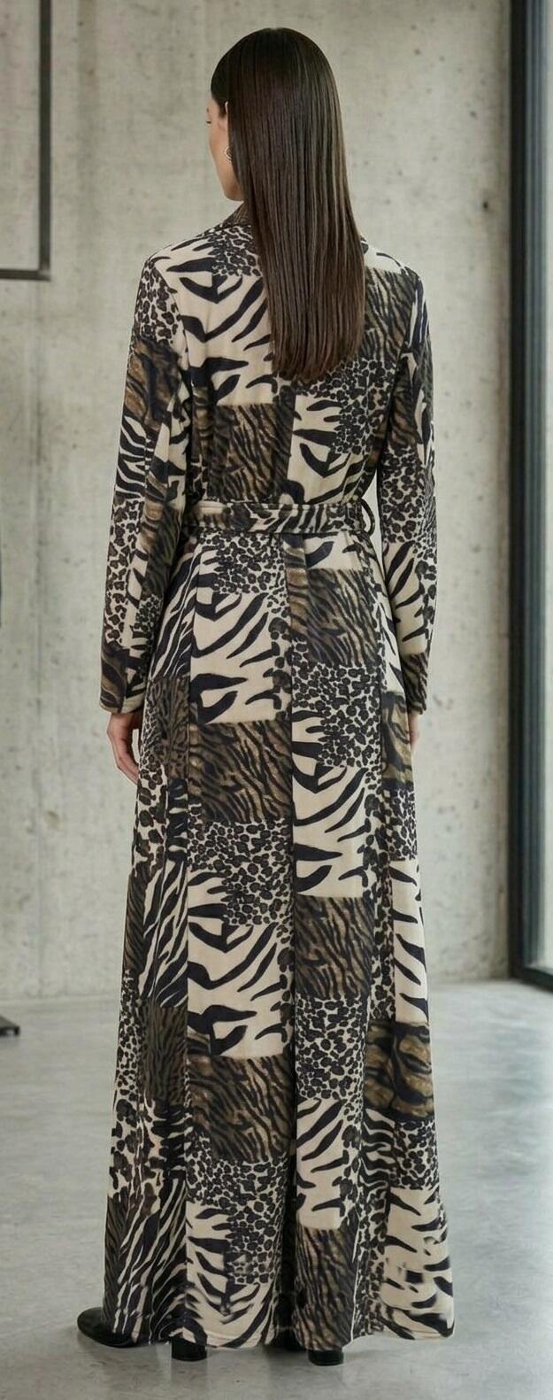 1071 Cappotto lungo in cavallino ecologico a pelo corto sartoria Italiana