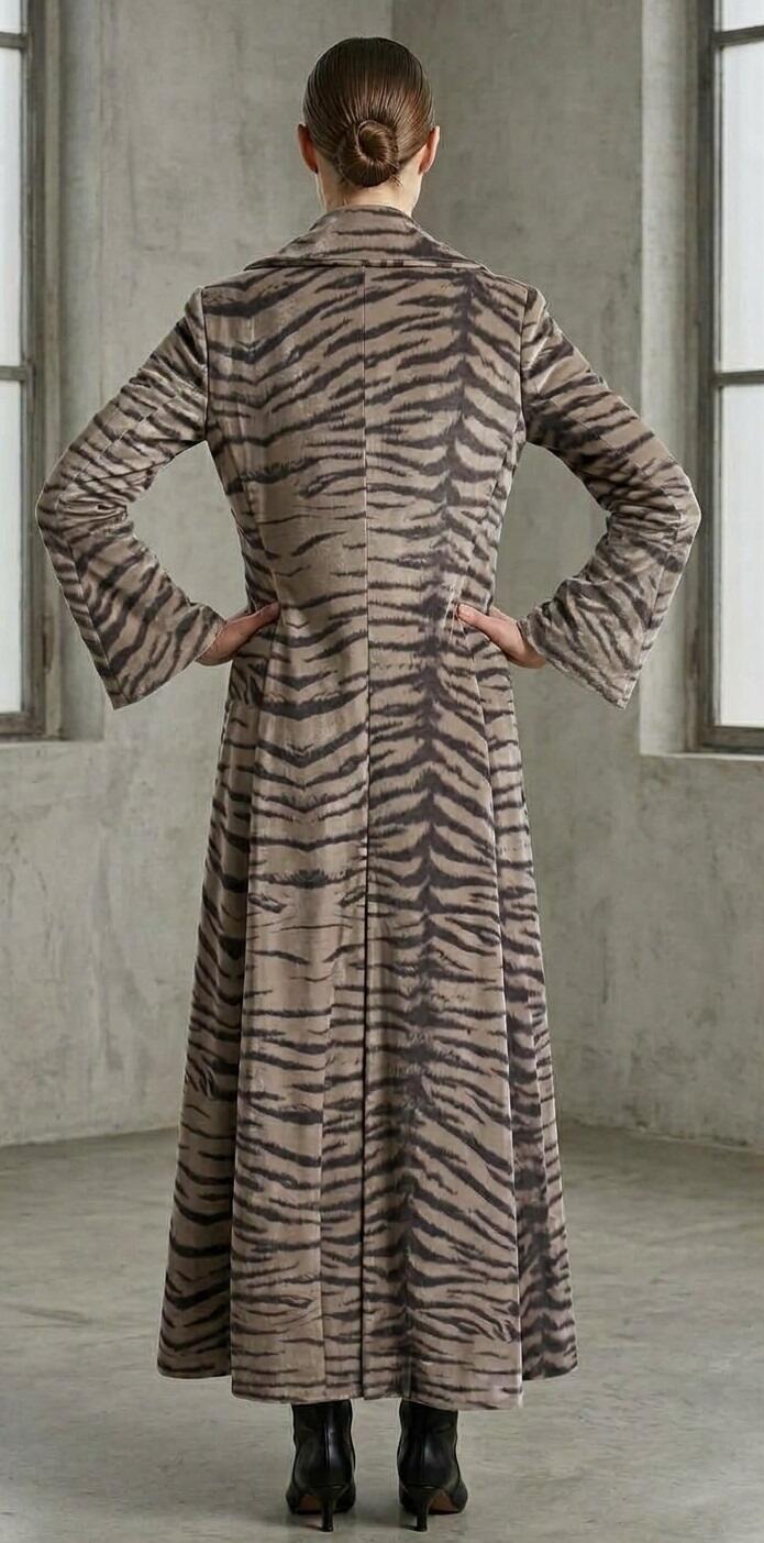 1071 Cappotto lungo in cavallino ecologico a pelo corto sartoria Italiana