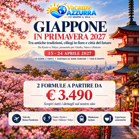 15 APRILE 2027 GIAPPONE IN PRIMAVERA: TRA ANTICHE TRADIZIONI, CILIEGI IN FIORE E CITTÀ DEL FUTURO