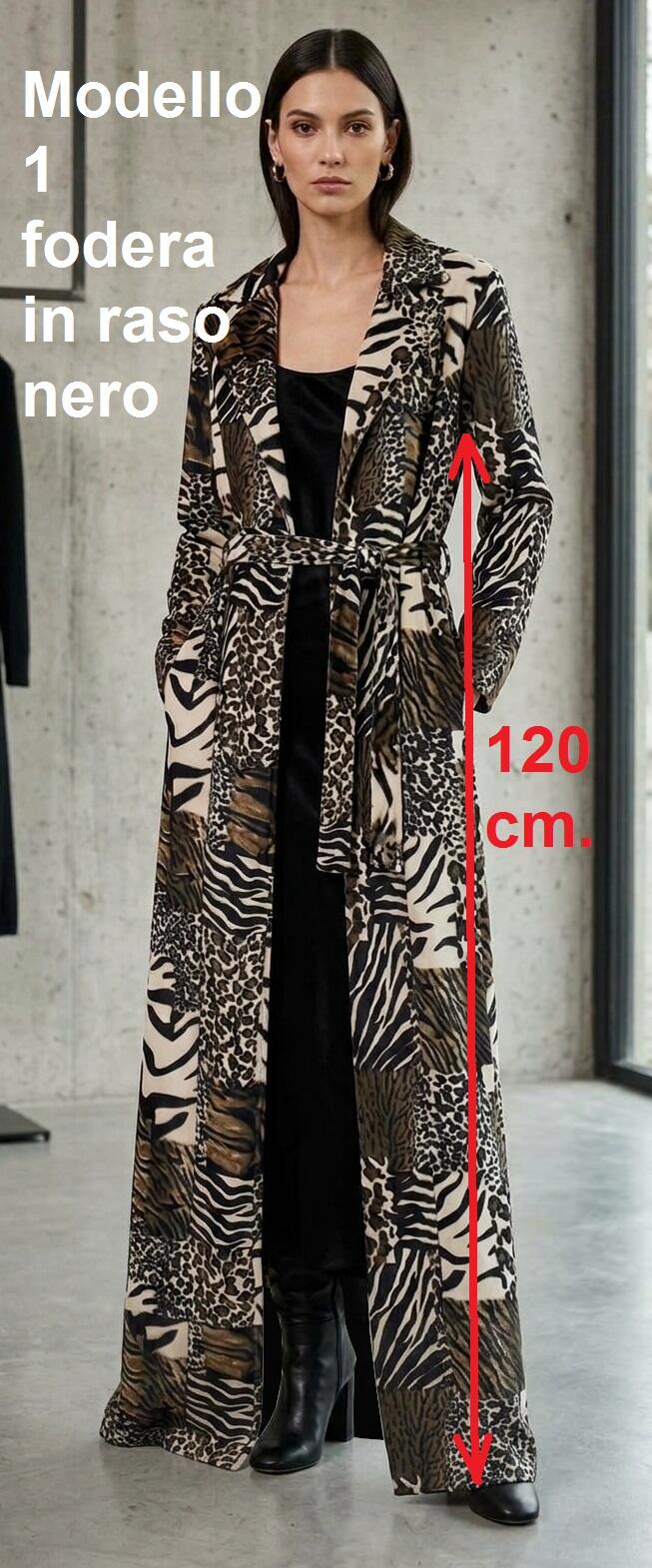1071 Cappotto lungo in cavallino ecologico a pelo corto sartoria Italiana