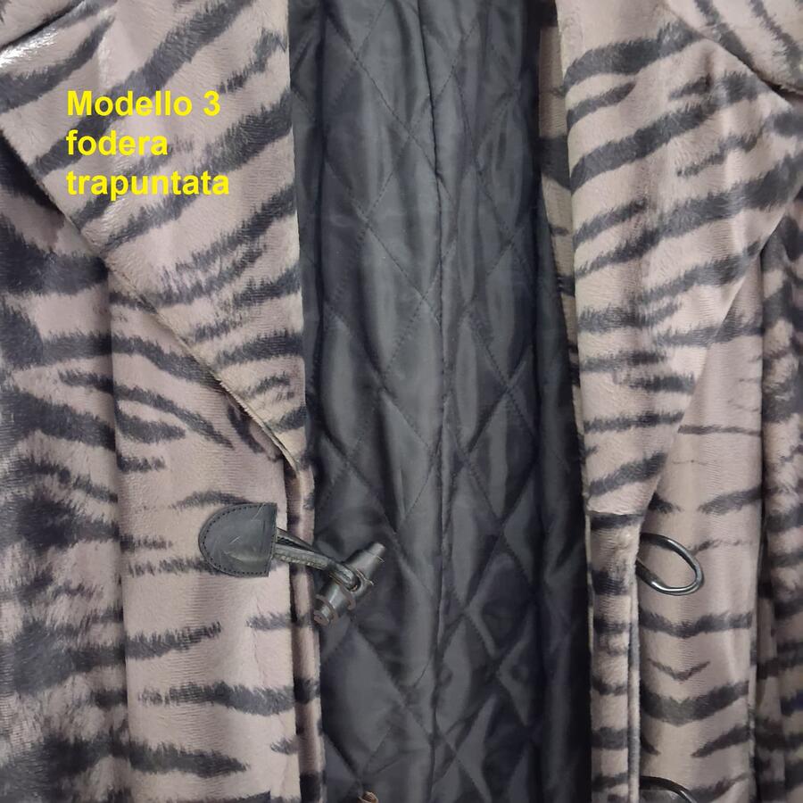 1071 Cappotto lungo in cavallino ecologico a pelo corto sartoria Italiana