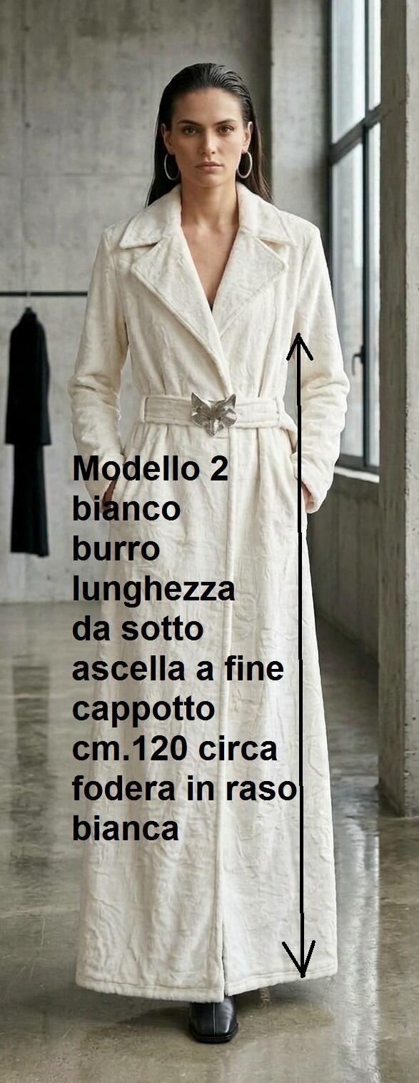 1071 Cappotto lungo in cavallino ecologico a pelo corto sartoria Italiana