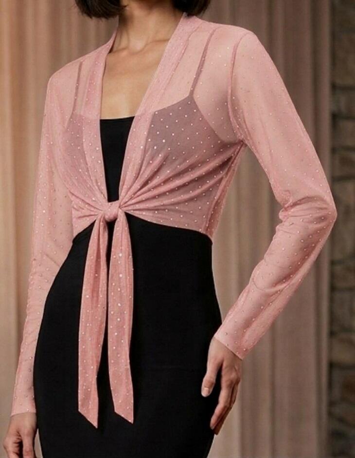 coprispalle bolero in tulle elastico con punti luce argento 11-0015