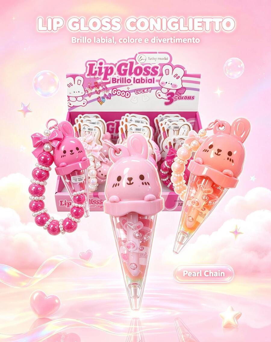 Lucky Model Lip Gloss Con Bracciale [Conf.da 12 pezzi]