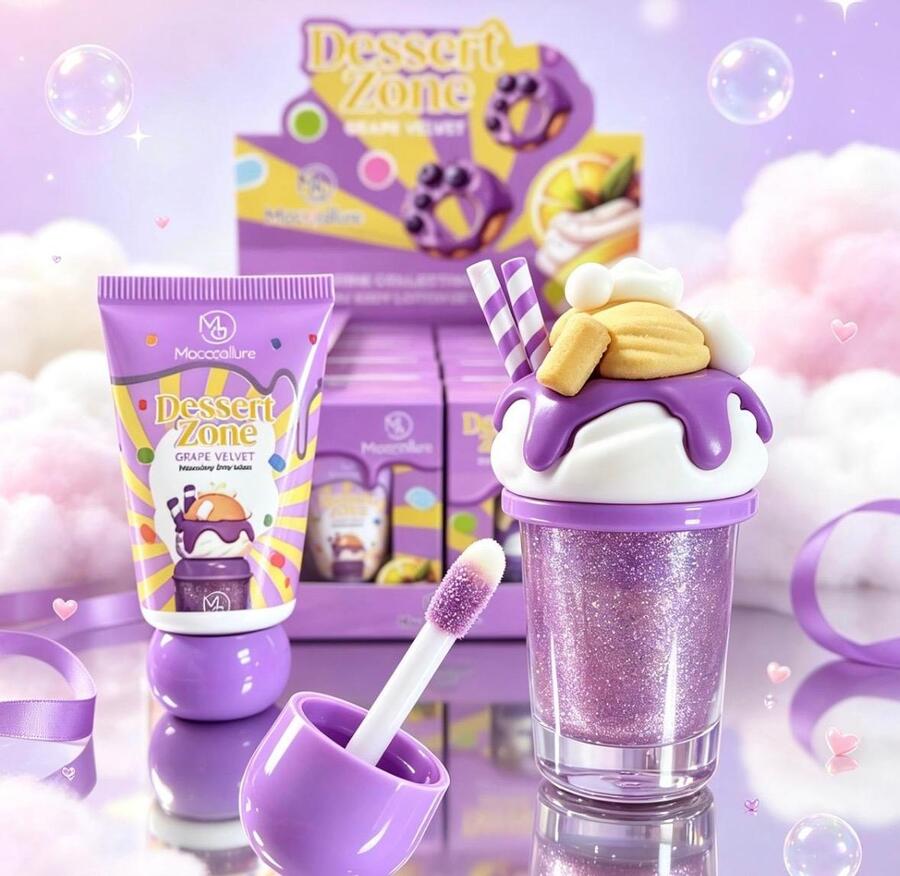 Mocmallure Set Crema Mani + Lip Gloss Viola [Conf.da 12 set]