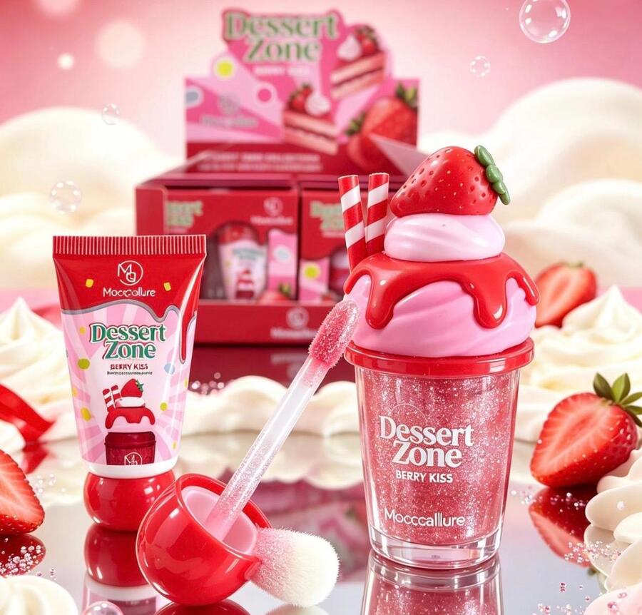 Mocmallure Set Crema Mani + Lip Gloss Rosso [Conf.da 12 set]