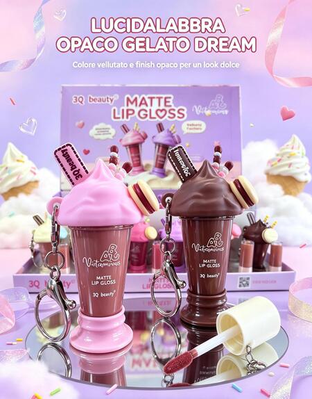 3Q Beauty Matte Lip Gloss A Gelato [ Conf.da 24 pezzi]