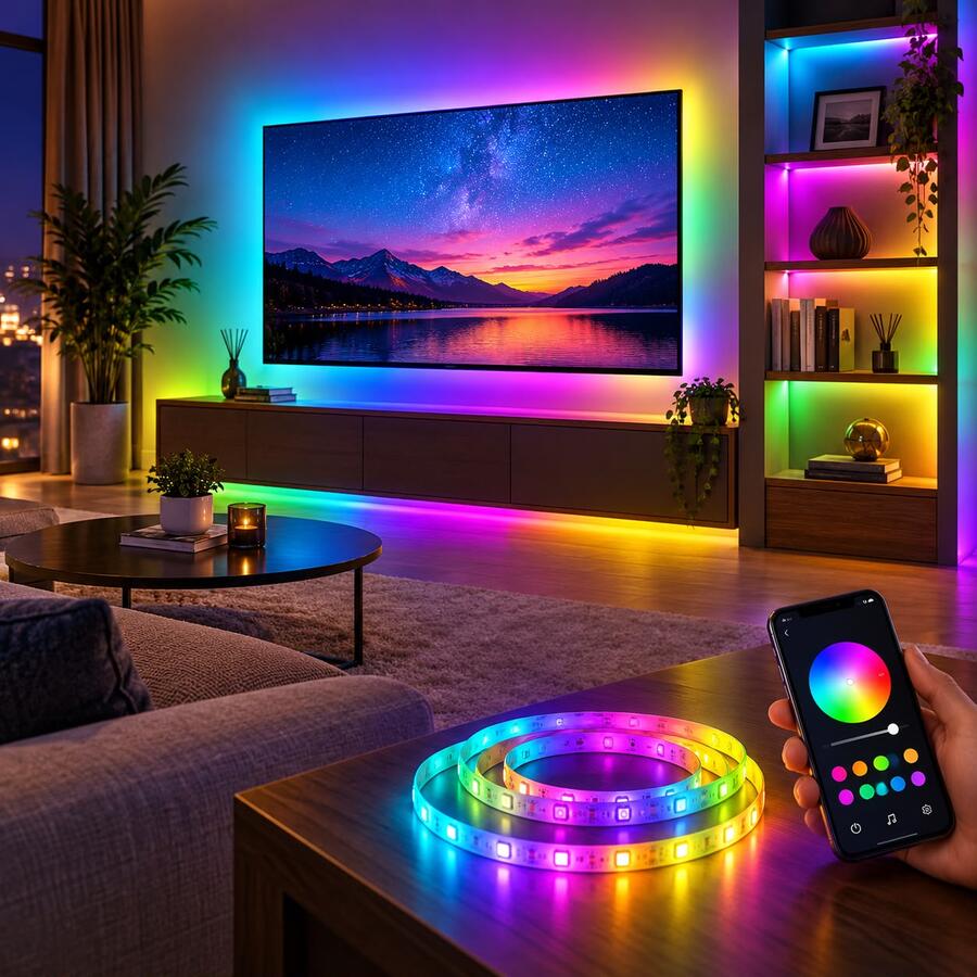 Fantastica Striscia LED RGB Smart 5 Metri Multicolore – Controllo con App e Telecomando