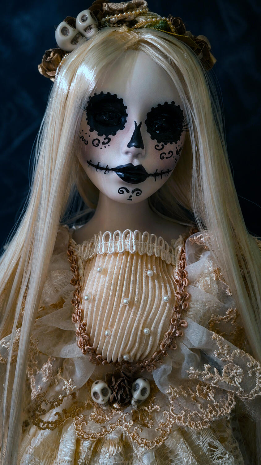 Jimena Bambola in porcellan Santa Muerte pezzo unico