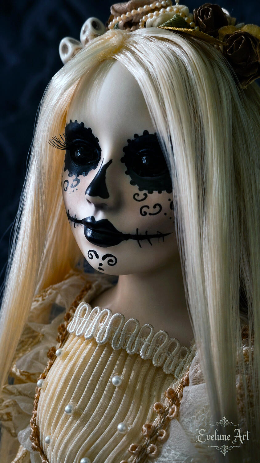 Jimena Bambola in porcellan Santa Muerte pezzo unico