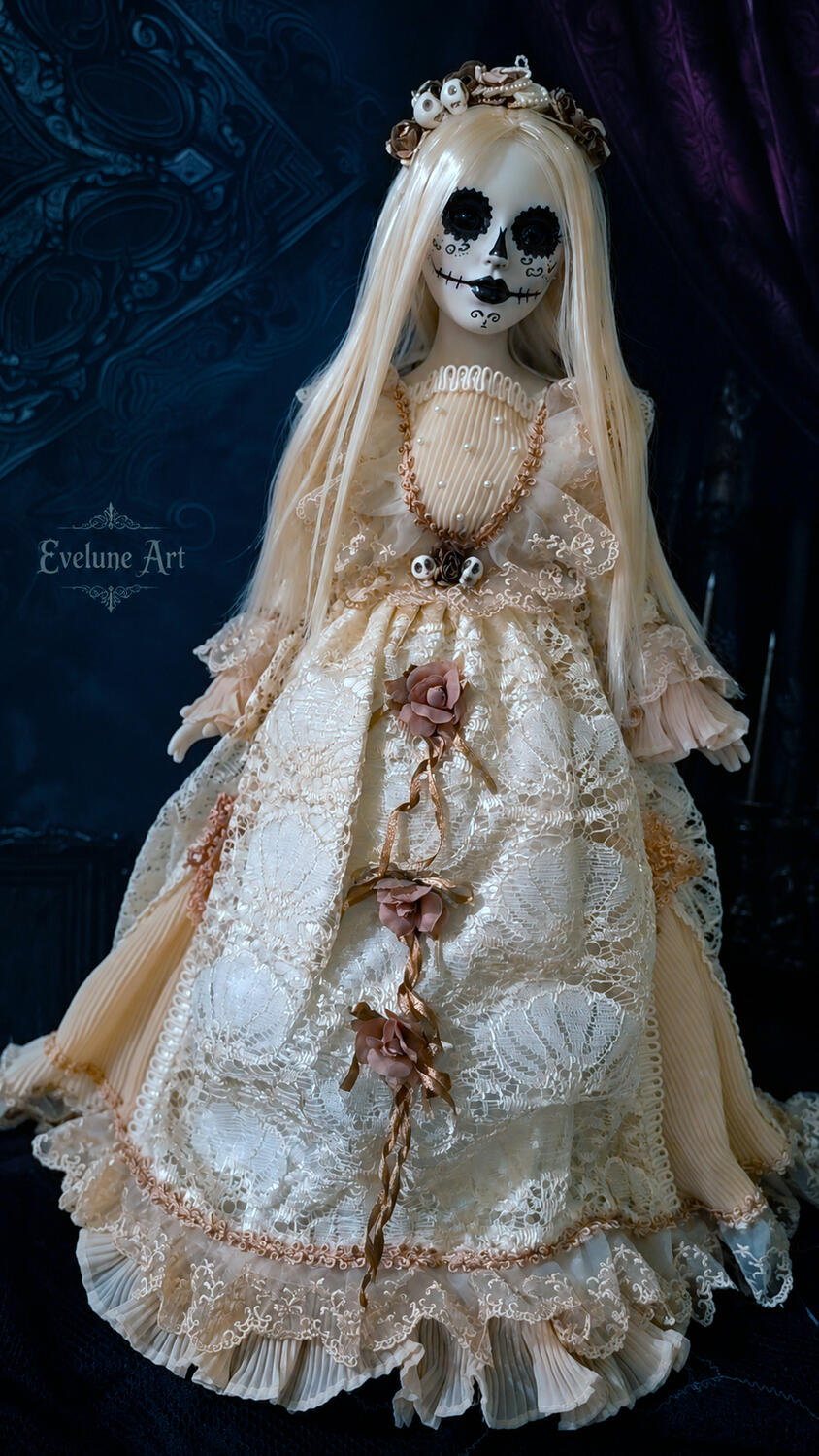 Jimena Bambola in porcellan Santa Muerte pezzo unico