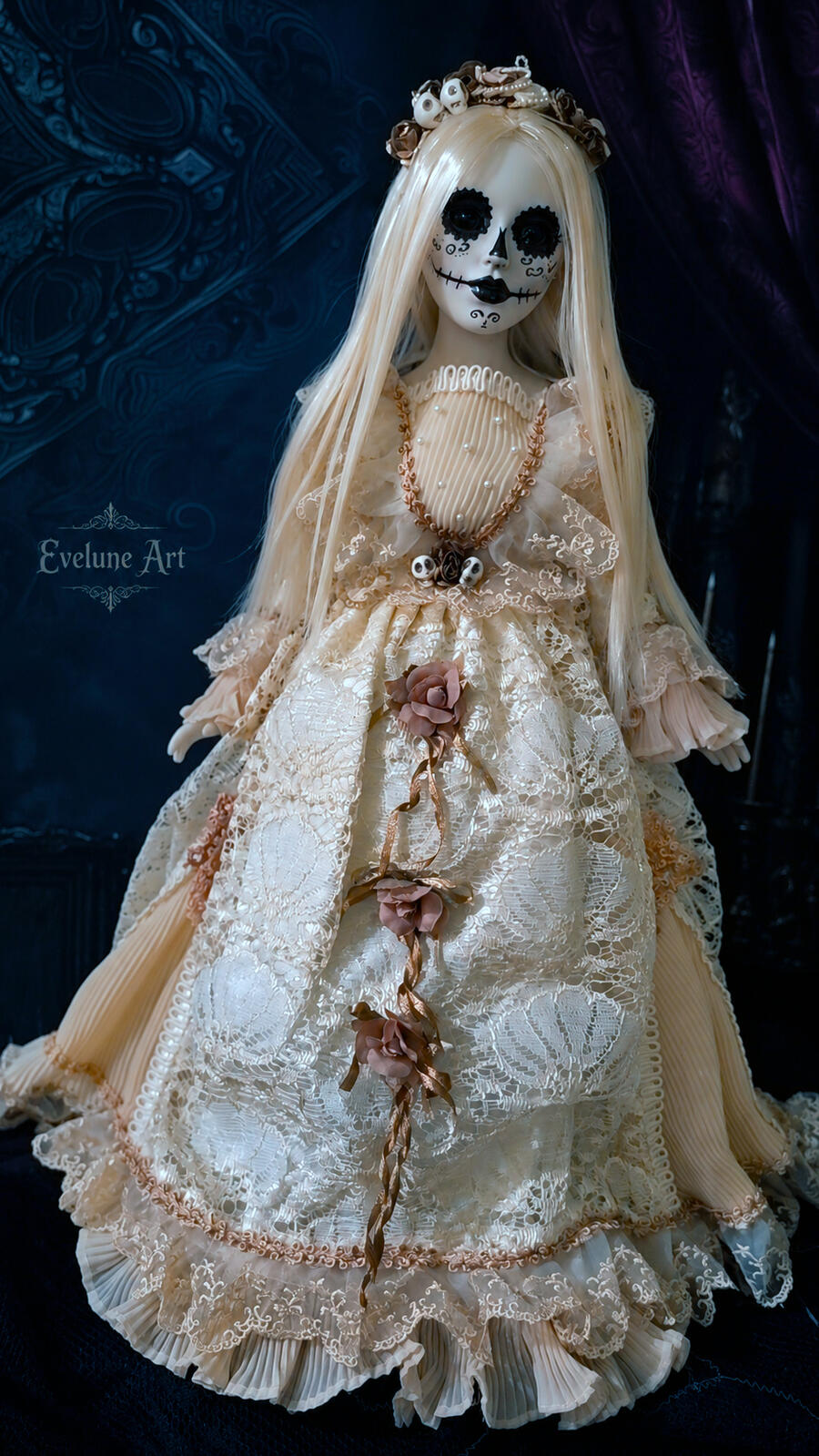Jimena Bambola in porcellan Santa Muerte pezzo unico