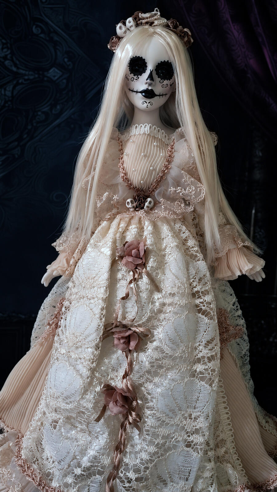 Jimena Bambola in porcellan Santa Muerte pezzo unico