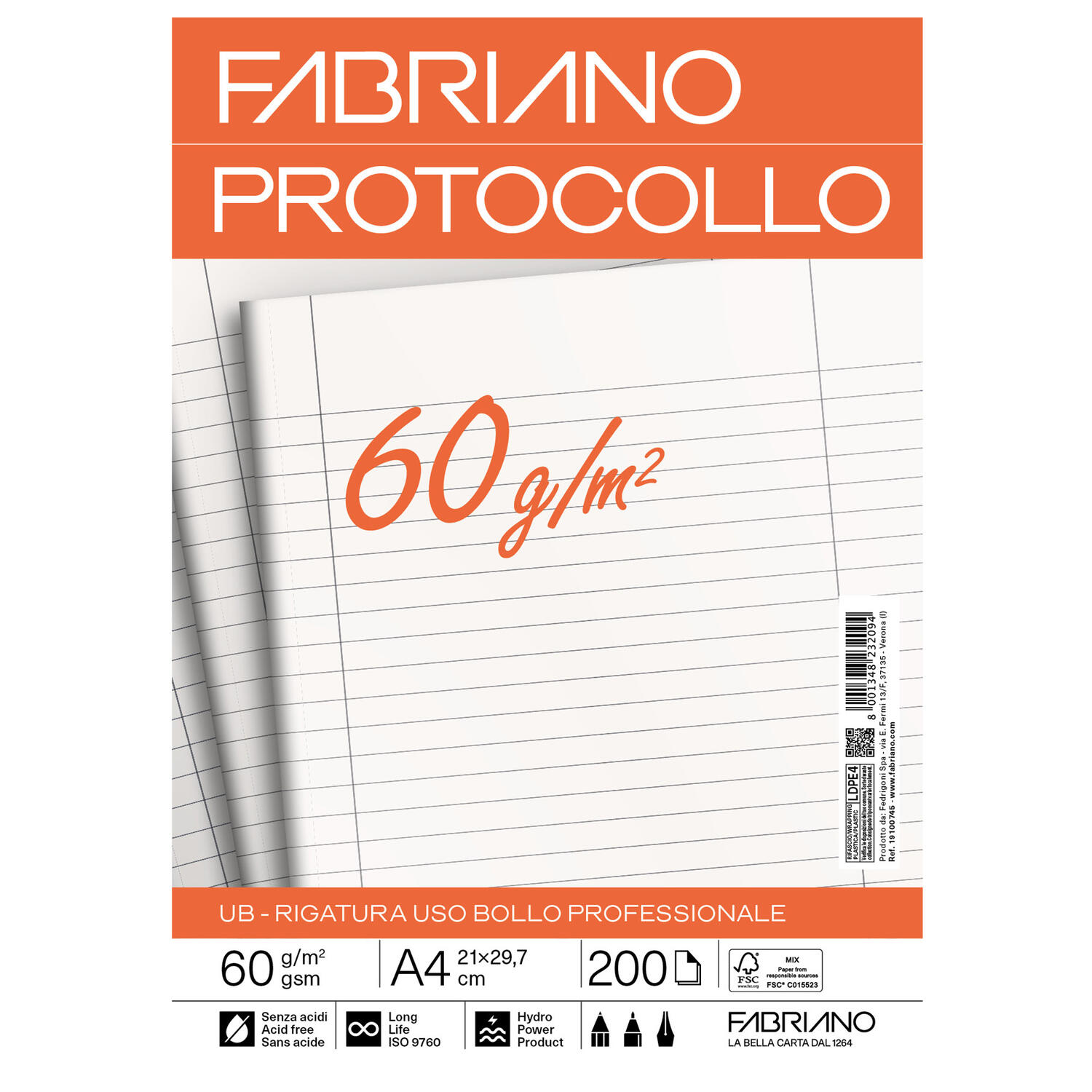 Fogli Carta Protocollo in Risma FABRIANO - conf. 200 pz