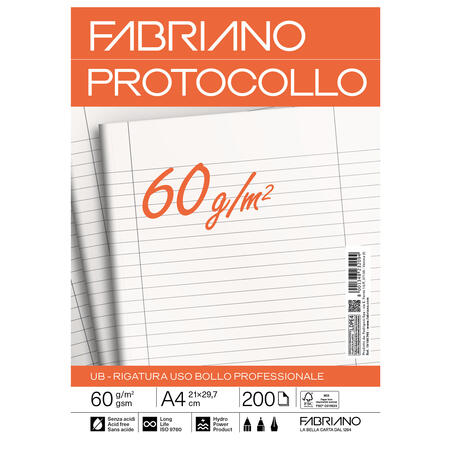 Fogli Carta Protocollo in Risma FABRIANO - conf. 200 pz