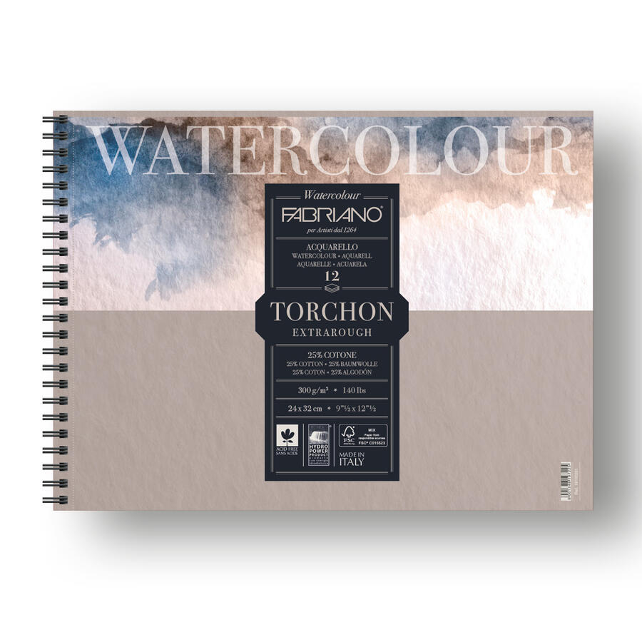 Blocco Album da Disegno Watercolour Torchon per Acquerello FABRIANO - conf. 5 pz