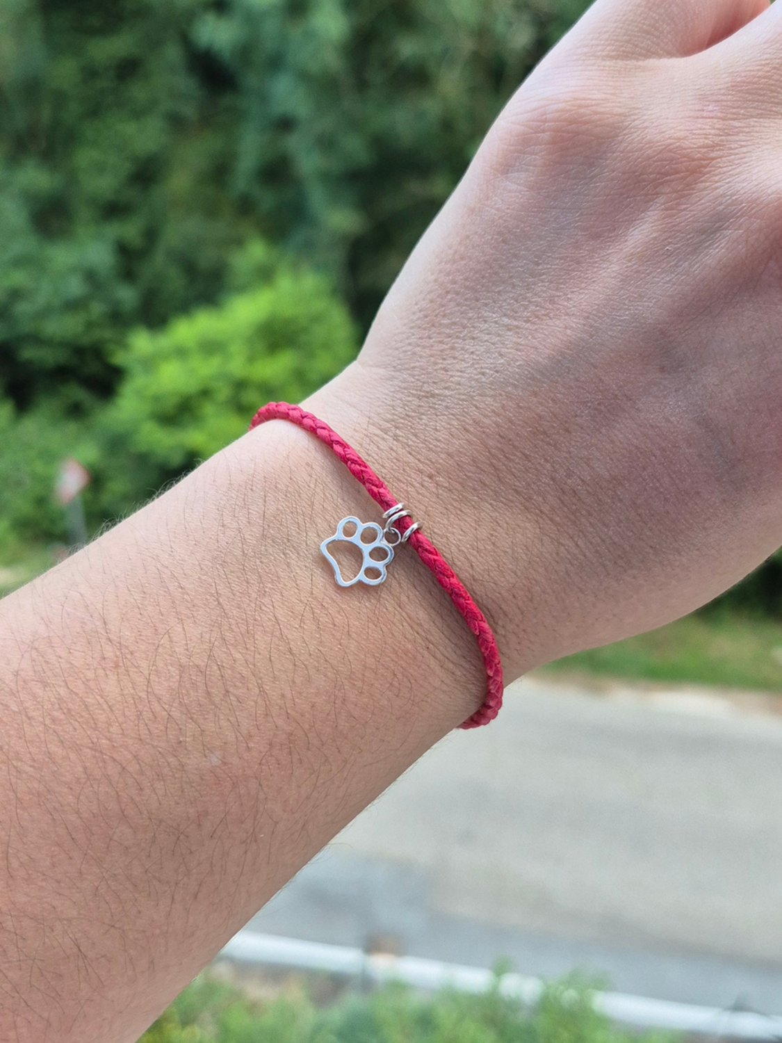 Bracciale Zampa di Cotone Rosso 